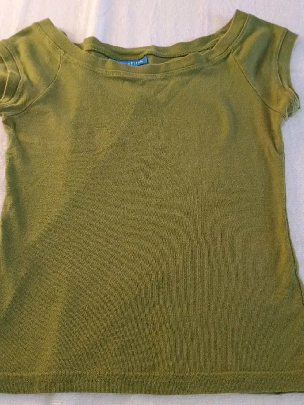 NWOT Delia's Girl XS T-Shirt 100% Cotton Green Breathable Twee Minimalist Summer